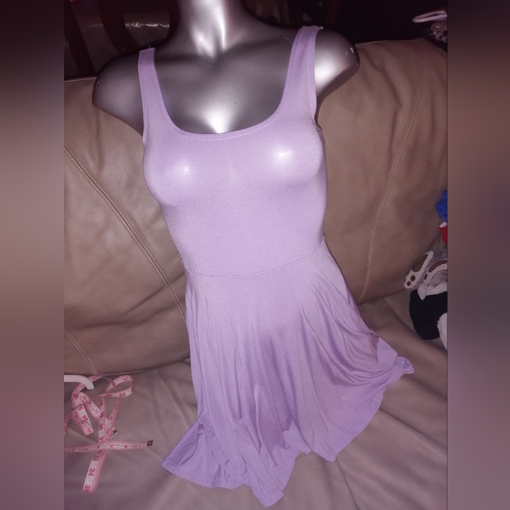 🐆 SHEIN Lavendar Scoop Back Jersey Skater Dress - Picture 2 of 6